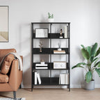 Bücherregal Schwarz Eichen-Optik 82 x 32 x 144,5 cm