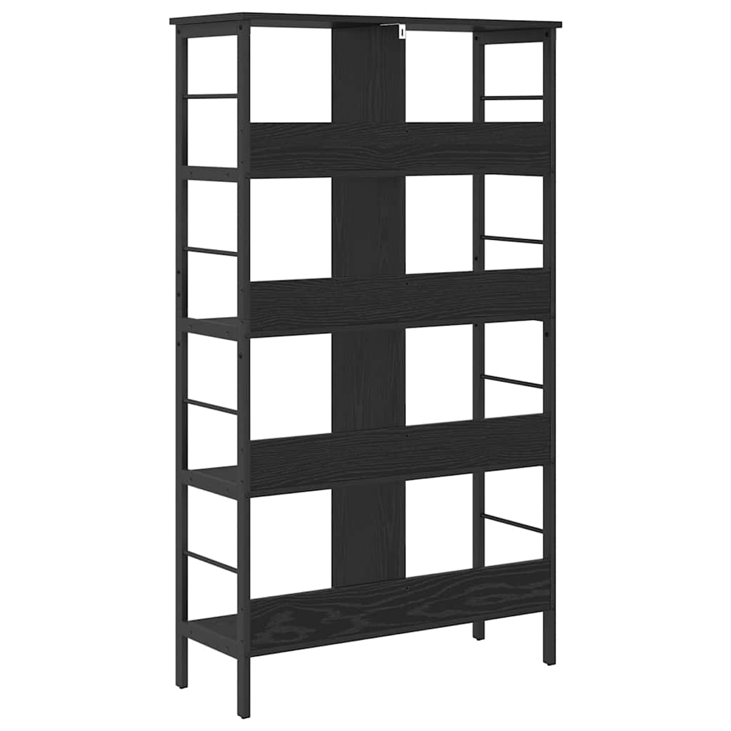 Bücherregal Schwarz Eichen-Optik 82 x 32 x 144,5 cm