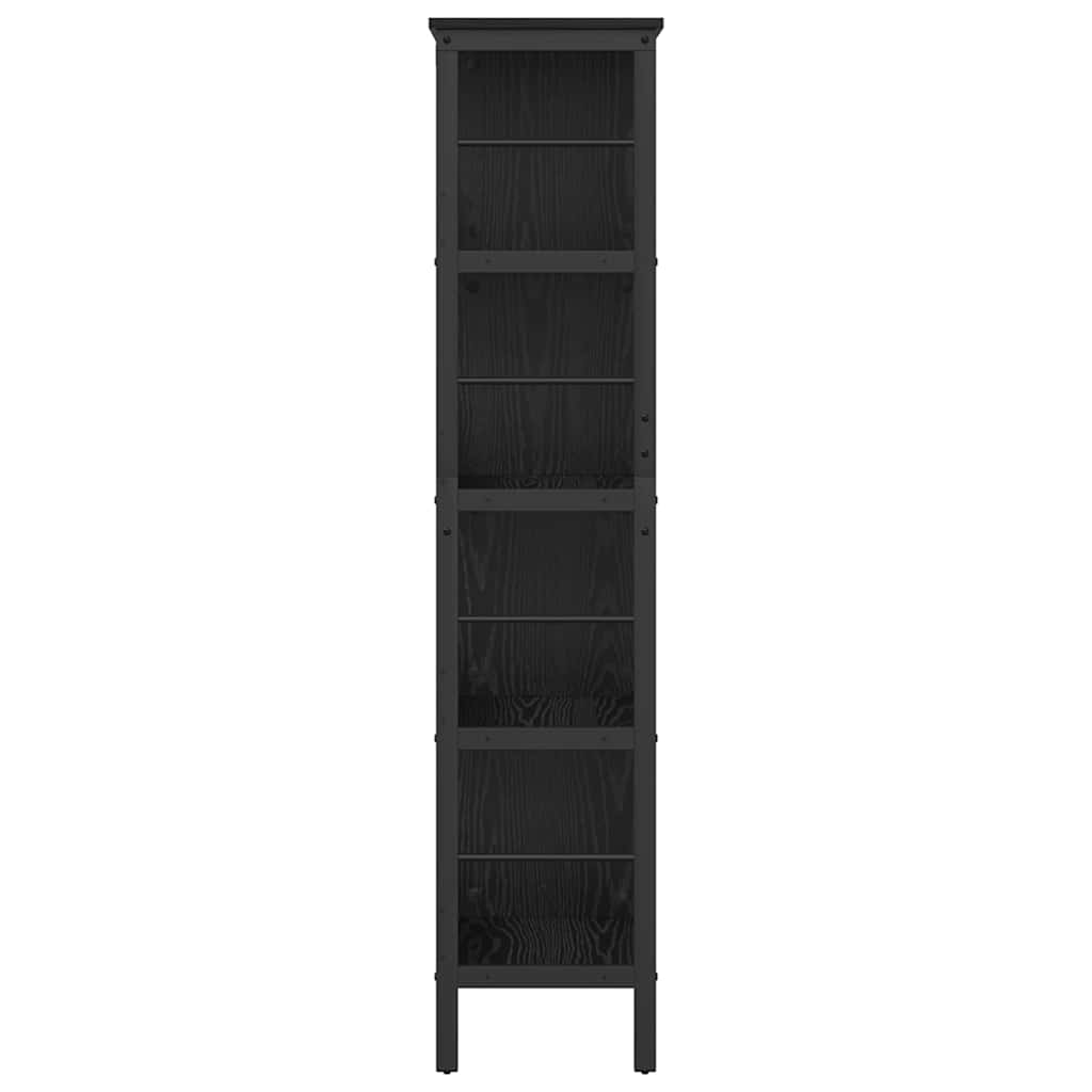 Bücherregal Schwarz Eichen-Optik 82 x 32 x 144,5 cm