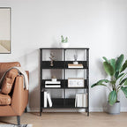 Bücherregal Schwarz Eichen-Optik 82 x 32 x 112 cm Holzwerkstoff
