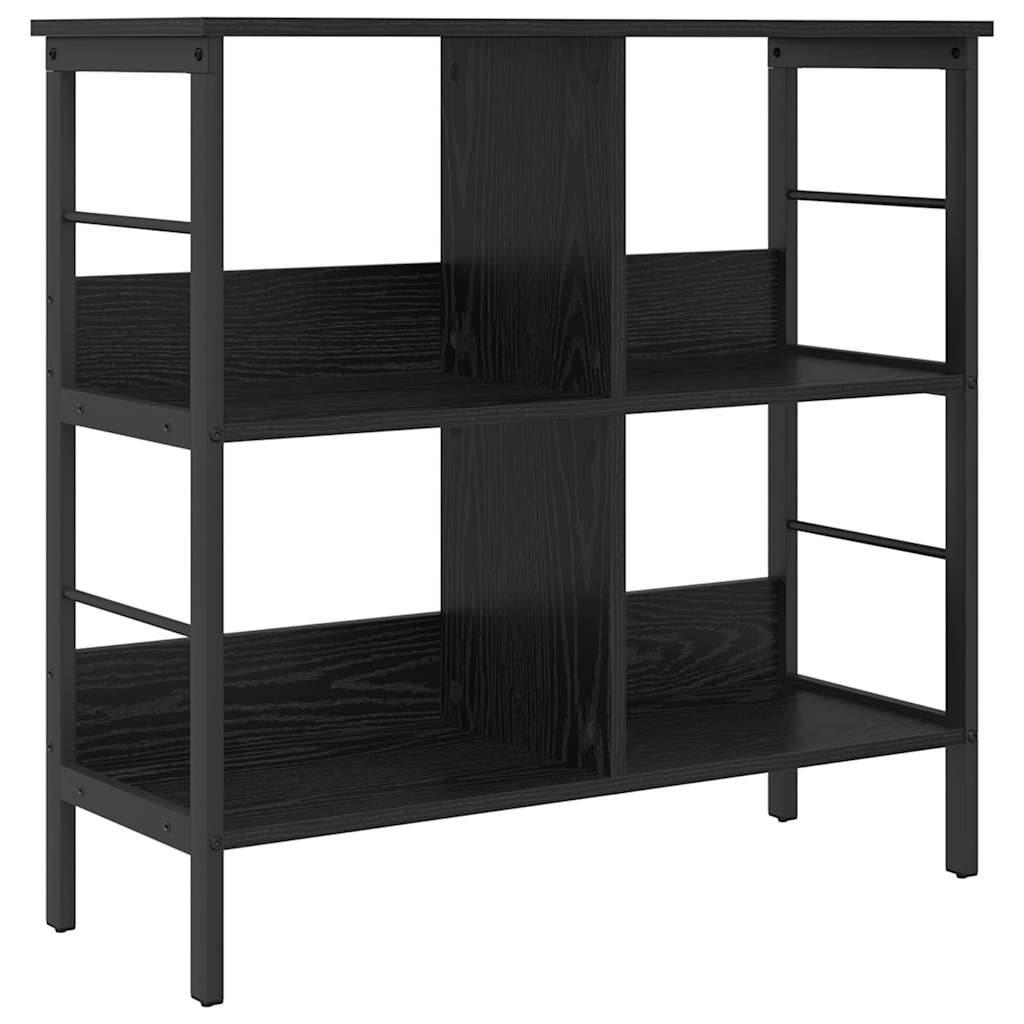 Bücherregal Schwarz Eichen-Optik 82 x 32 x 79 cm Holzwerkstoff