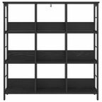 Bücherregal Schwarz Eichen-Optik 102 x 32 x 104,5 cm