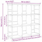 Bücherregal Schwarz Eichen-Optik 102 x 32 x 104,5 cm