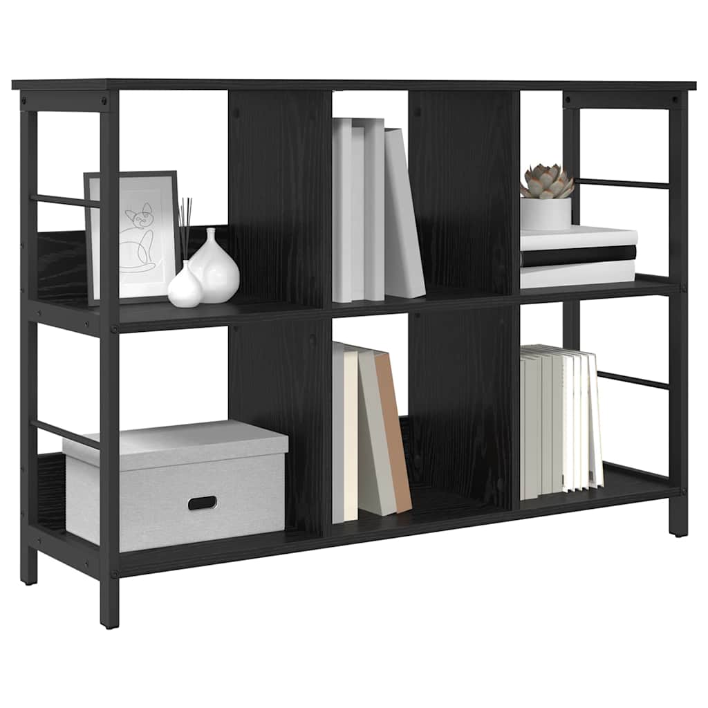 Bücherregal Schwarz Eichen-Optik 102 x 32 x 72,5 cm