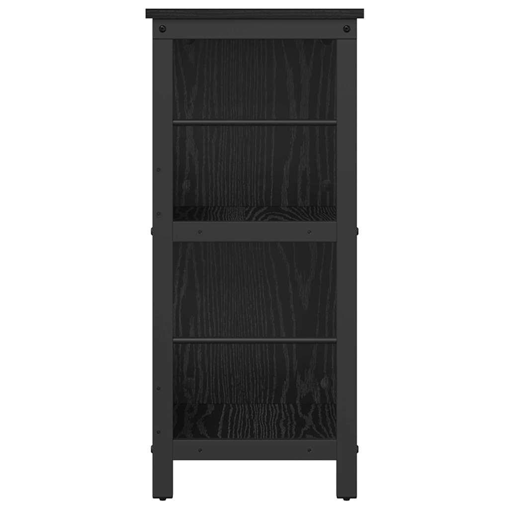Bücherregal Schwarz Eichen-Optik 102 x 32 x 72,5 cm