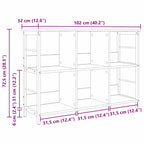 Bücherregal Sonoma-Eiche 102 x 32 x 72,5 cm Holzwerkstoff