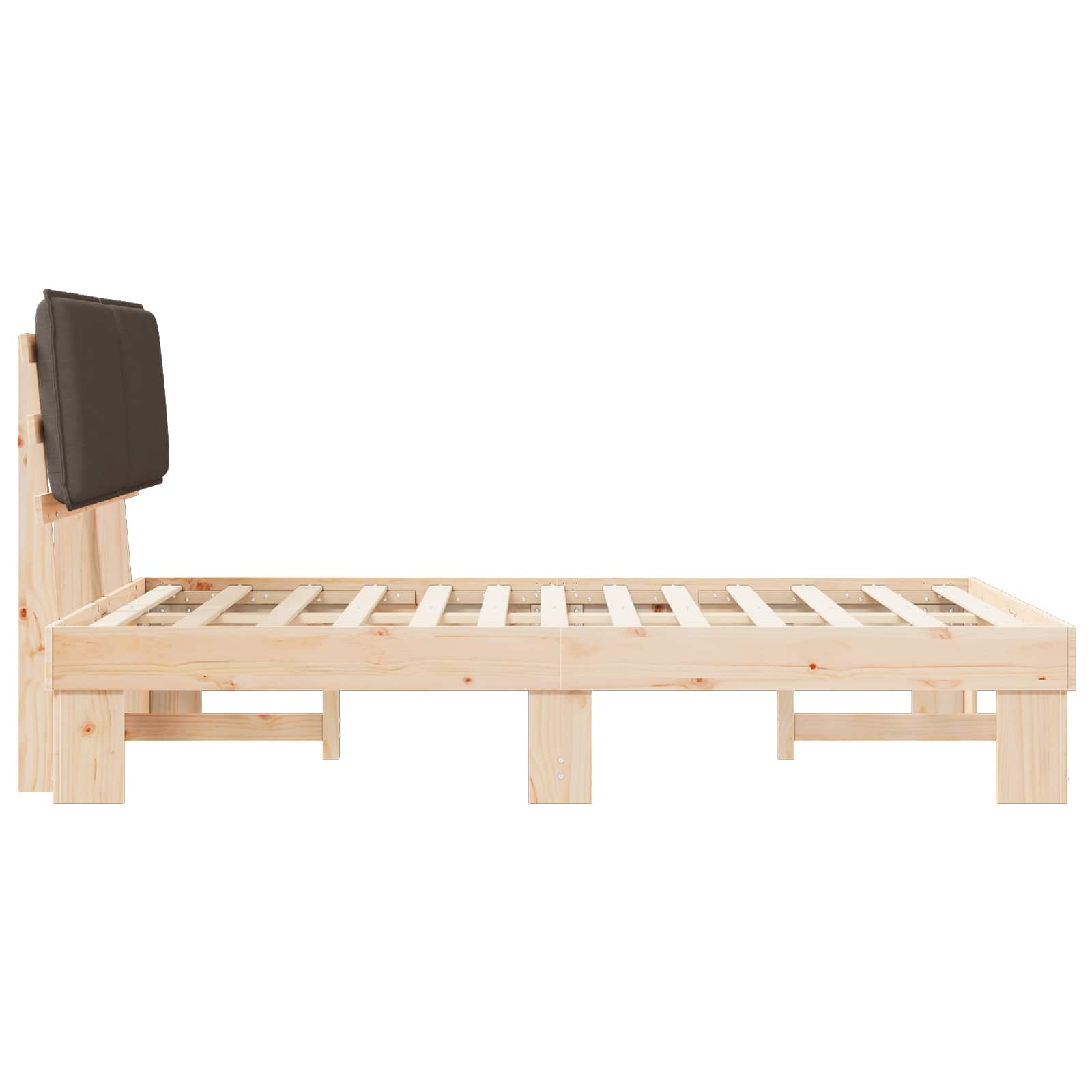 Bettgestell mit gepolstertem Kopfteil Taupe 120 x 190 cm