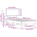 Bettgestell mit gepolstertem Kopfteil Hellgrau 90 x 200 cm