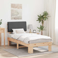 Bettgestell mit gepolstertem Kopfteil Dunkelgrau 90 x 200 cm