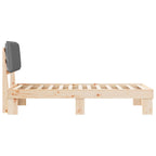 Bettgestell mit gepolstertem Kopfteil Hellgrau 80 x 200 cm