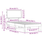 Bettgestell mit gepolstertem Kopfteil Schwarz 80 x 200 cm