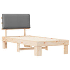 Bettgestell mit gepolstertem Kopfteil Hellgrau 90 x 190 cm