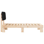 Bettgestell mit gepolstertem Kopfteil Schwarz 75 x 190 cm