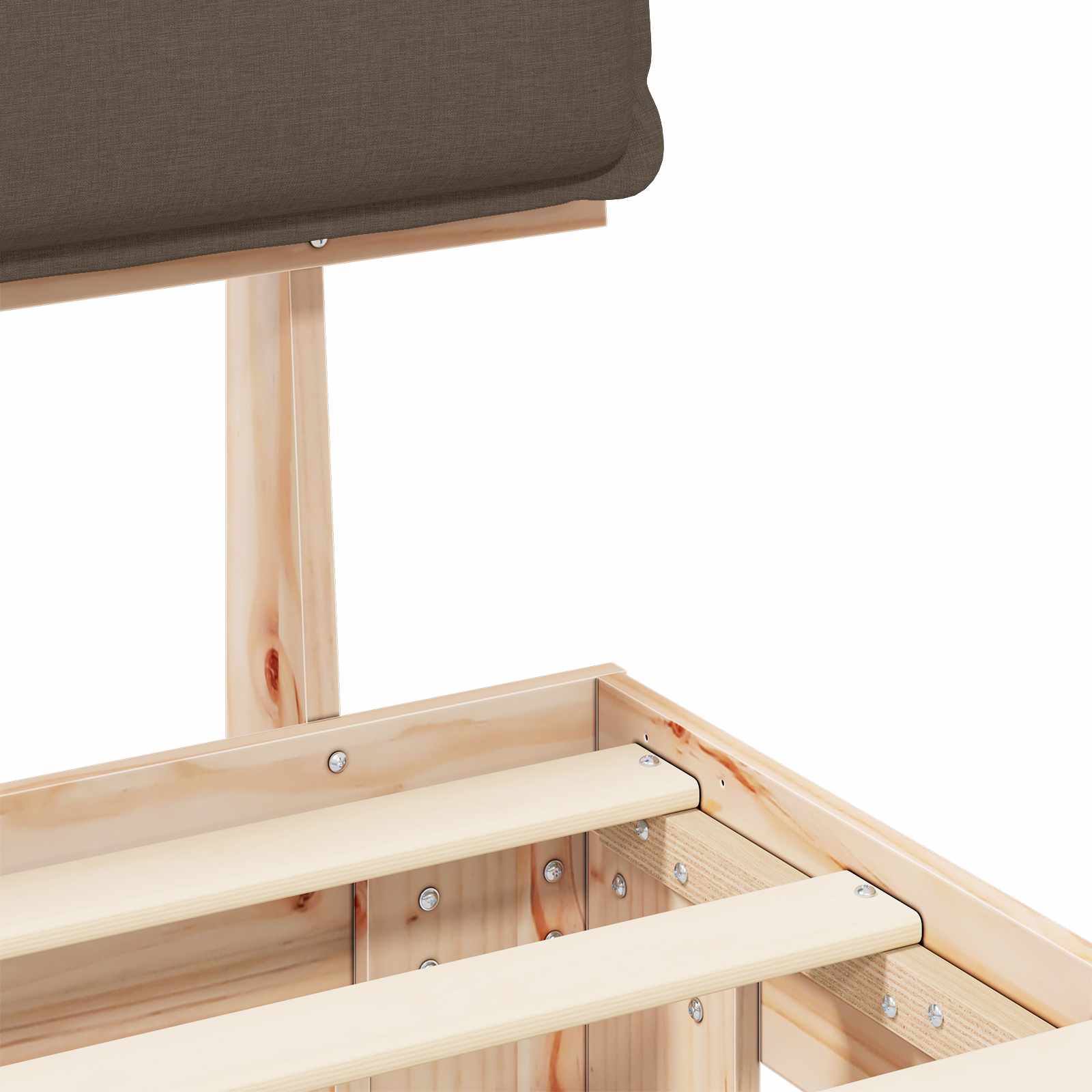 Bettgestell mit gepolstertem Kopfteil Taupe 75 x 190 cm