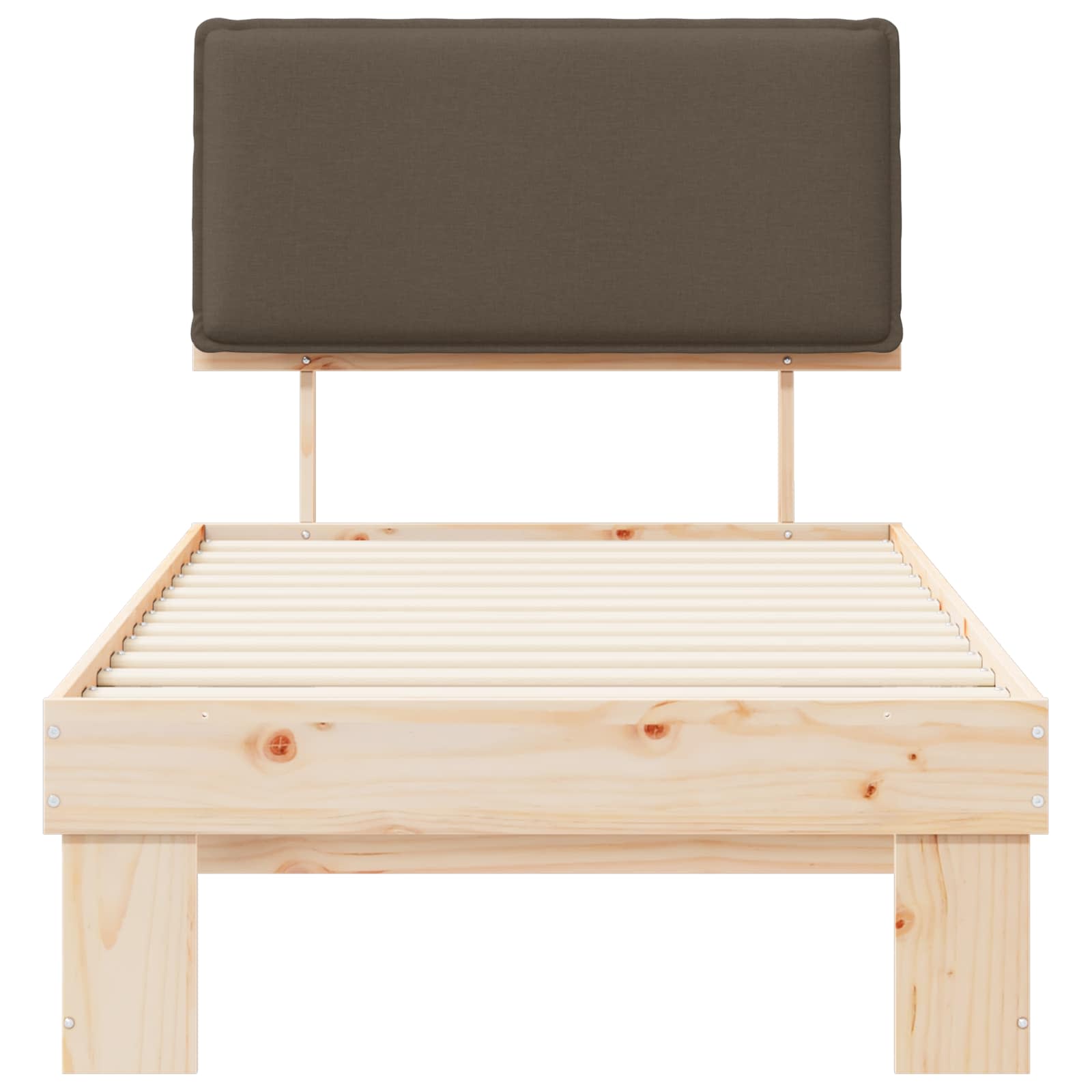 Bettgestell mit gepolstertem Kopfteil Taupe 75 x 190 cm