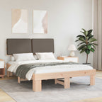 Bettgestell mit gepolstertem Kopfteil Taupe 150 x 200 cm