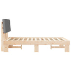 Bettgestell mit gepolstertem Kopfteil Hellgrau 120 x 200 cm