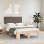 Bettgestell mit gepolstertem Kopfteil Taupe 120 x 200 cm