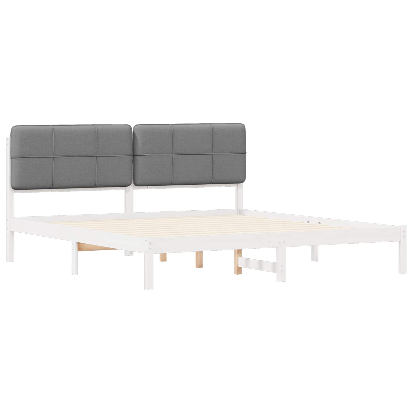 Bettgestell mit gepolstertem Kopfteil Hellgrau 120 x 200 cm