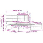 Bettgestell mit gepolstertem Kopfteil Hellgrau 120 x 200 cm