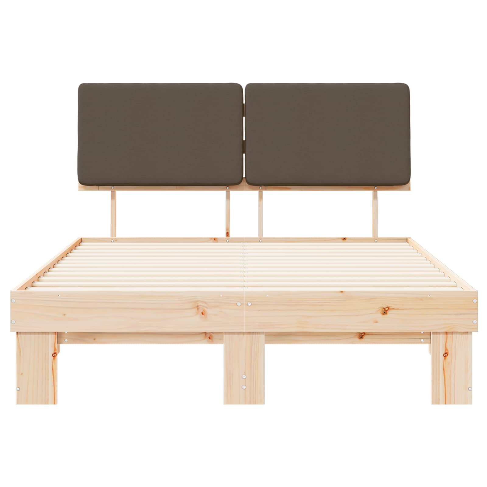 Bettgestell mit gepolstertem Kopfteil Taupe 140 x 190 cm