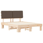 Bettgestell mit gepolstertem Kopfteil Taupe 120 x 190 cm