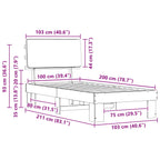 Bettgestell mit gepolstertem Kopfteil Taupe 100 x 200 cm