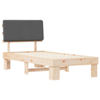 Bettgestell mit gepolstertem Kopfteil Dunkelgrau 90 x 200 cm
