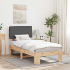 Bettgestell mit gepolstertem Kopfteil Dunkelgrau 80 x 200 cm