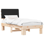 Bettgestell mit gepolstertem Kopfteil Schwarz 80 x 200 cm