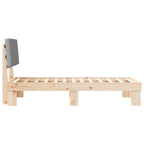 Bettgestell mit gepolstertem Kopfteil Hellgrau 75 x 190 cm