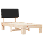 Bettgestell mit gepolstertem Kopfteil Schwarz 75 x 190 cm