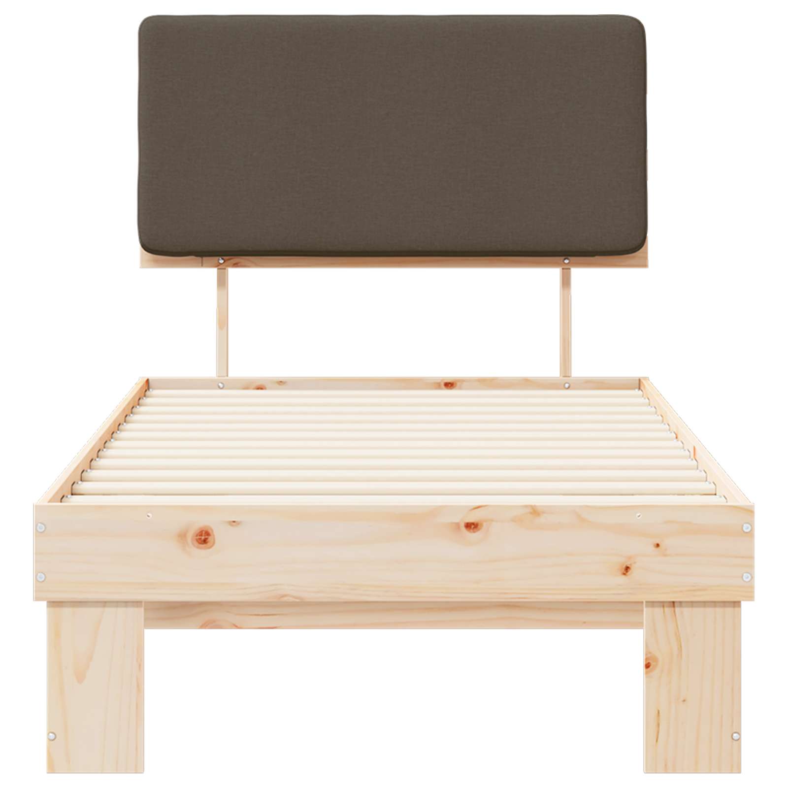 Bettgestell mit gepolstertem Kopfteil Taupe 75 x 190 cm