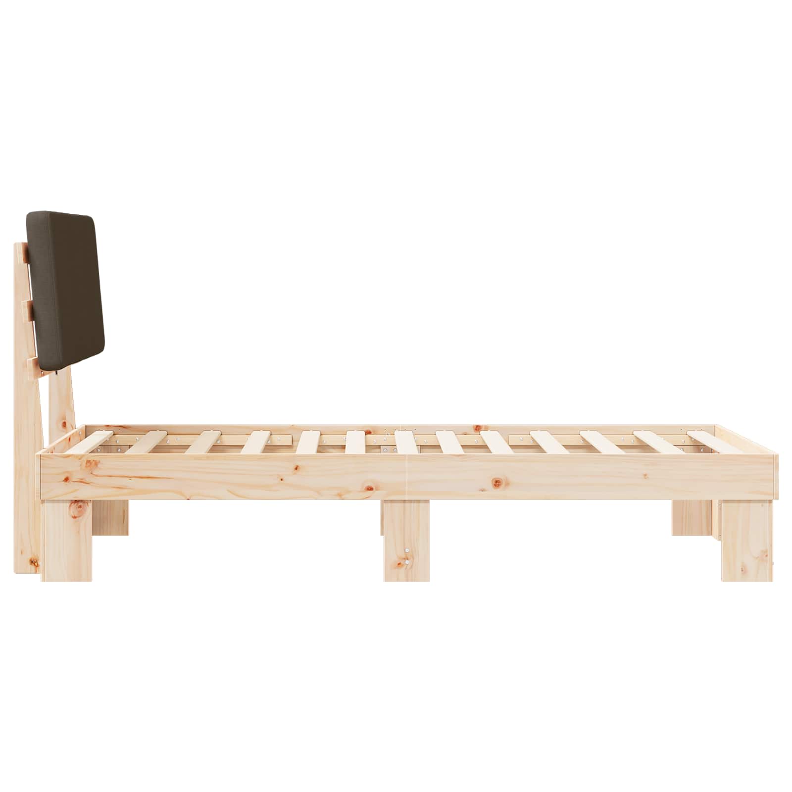 Bettgestell mit gepolstertem Kopfteil Taupe 75 x 190 cm