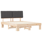 Bettgestell mit gepolstertem Kopfteil Dunkelgrau 160 x 200 cm