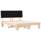 Bettgestell mit gepolstertem Kopfteil Schwarz 160 x 200 cm