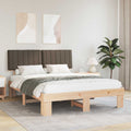 Bettgestell mit gepolstertem Kopfteil Taupe 160 x 200 cm