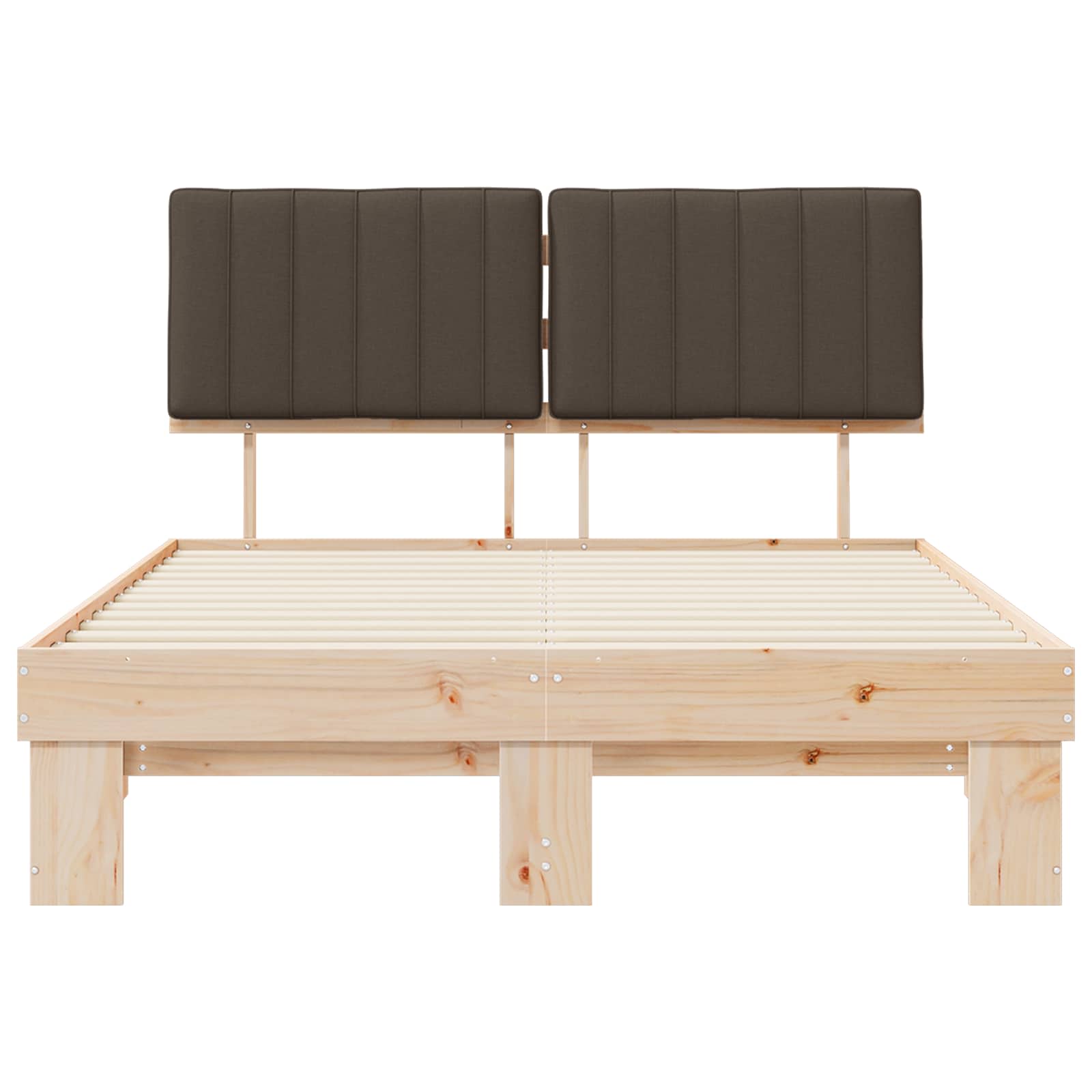 Bettgestell mit gepolstertem Kopfteil Taupe 140 x 190 cm