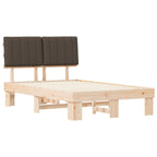 Bettgestell mit gepolstertem Kopfteil Taupe 120 x 190 cm