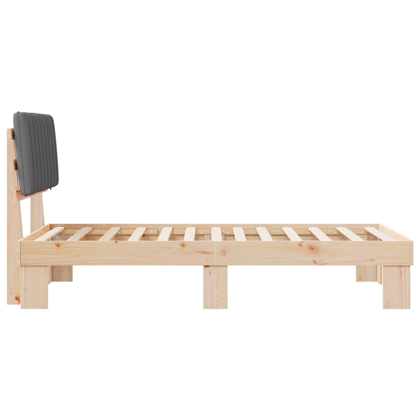 Bettgestell mit gepolstertem Kopfteil Hellgrau 100 x 200 cm