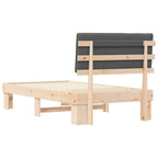 Bettgestell mit gepolstertem Kopfteil Dunkelgrau 100 x 200 cm