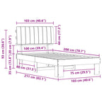 Bettgestell mit gepolstertem Kopfteil Dunkelgrau 100 x 200 cm