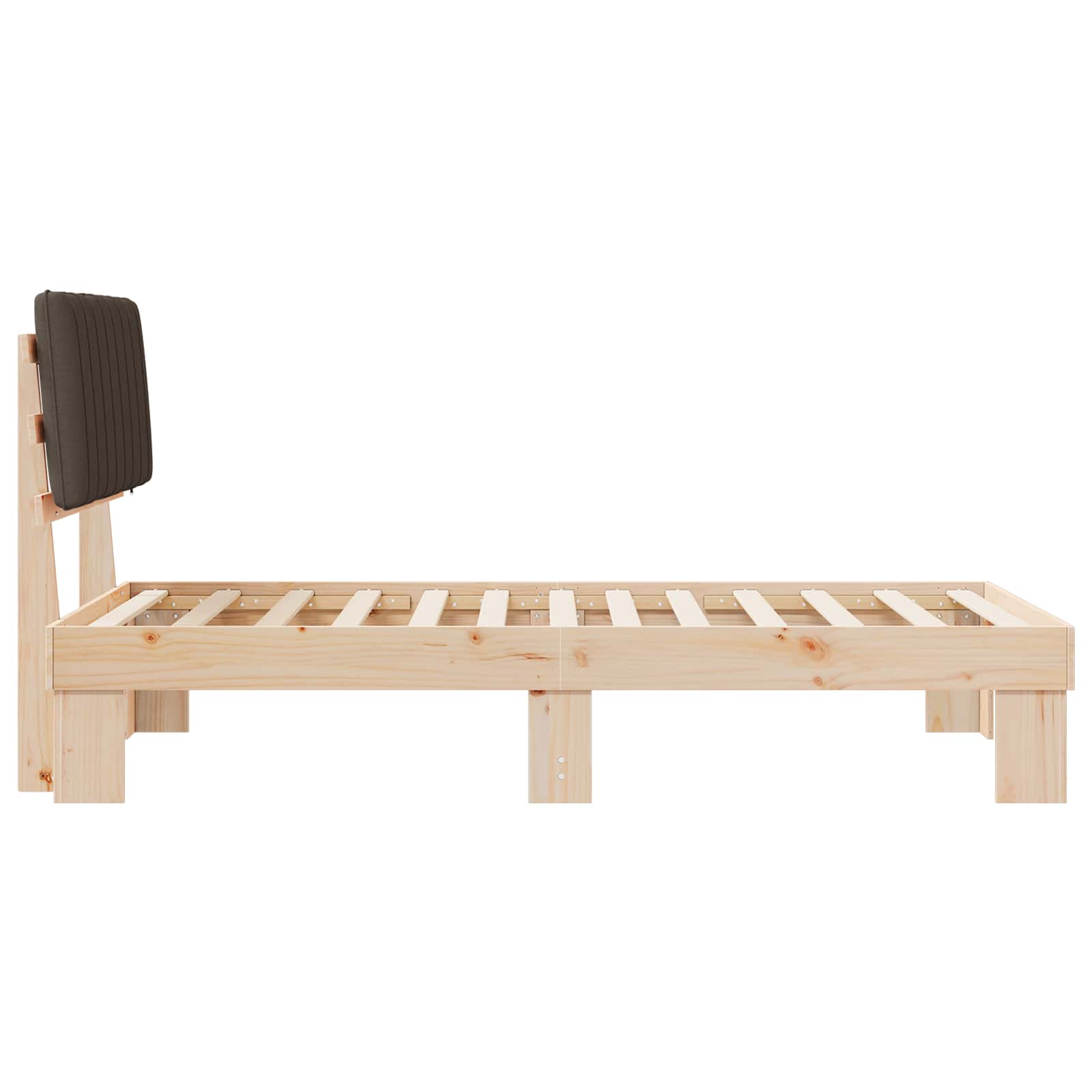 Bettgestell mit gepolstertem Kopfteil Taupe 100 x 200 cm