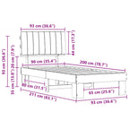 Bettgestell mit gepolstertem Kopfteil Taupe 90 x 200 cm