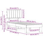 Bettgestell mit gepolstertem Kopfteil Schwarz 80 x 200 cm