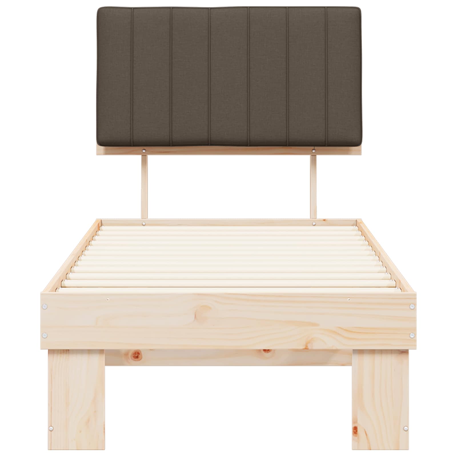 Bettgestell mit gepolstertem Kopfteil Taupe 75 x 190 cm