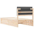 Bettgestell mit gepolstertem Kopfteil Dunkelgrau 100 x 200 cm