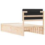 Bettgestell mit gepolstertem Kopfteil Schwarz 90 x 200 cm