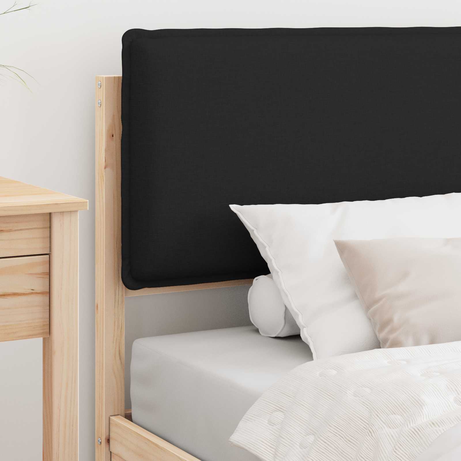 Bettgestell mit gepolstertem Kopfteil Schwarz 90 x 190 cm