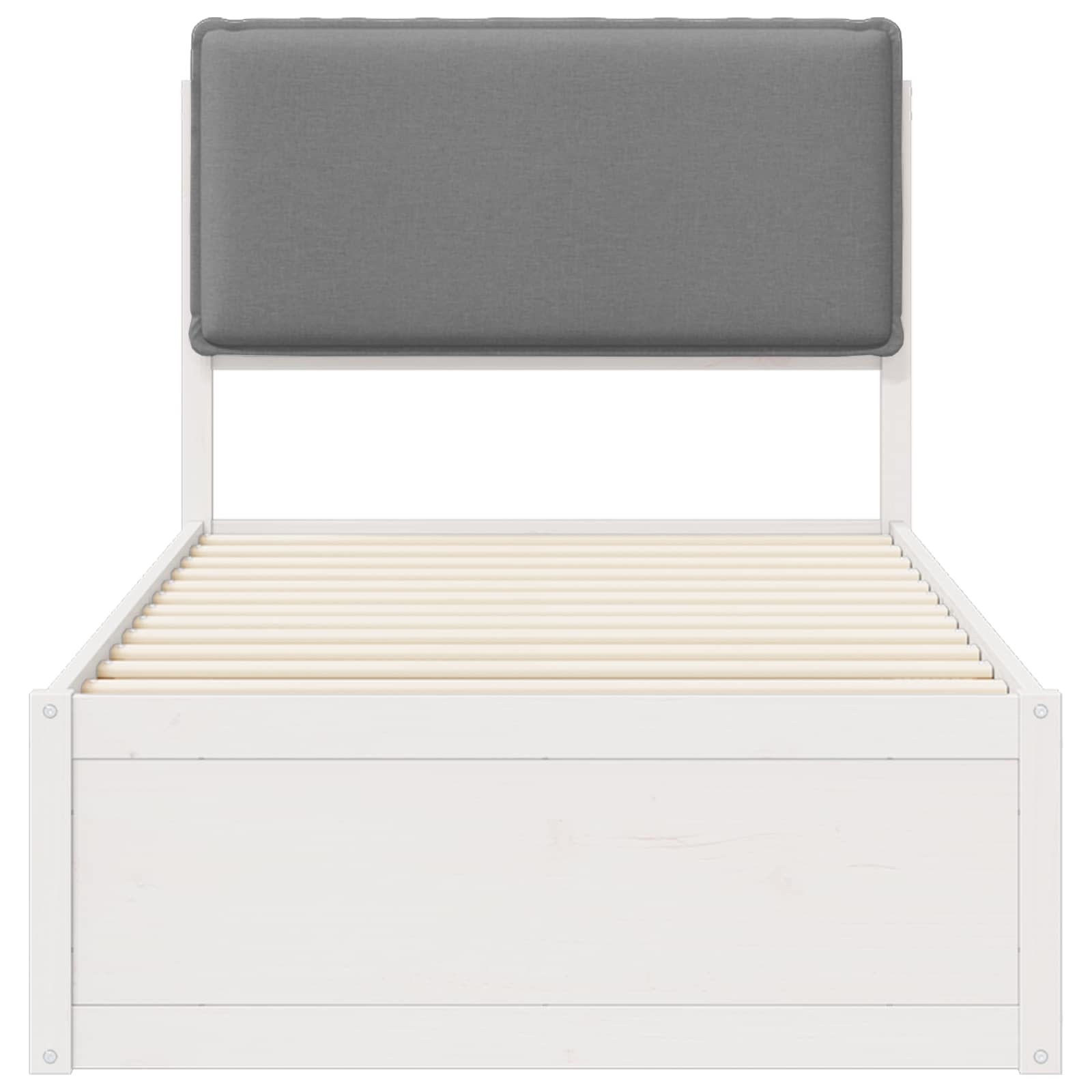 Bettgestell mit gepolstertem Kopfteil Hellgrau 90 x 190 cm
